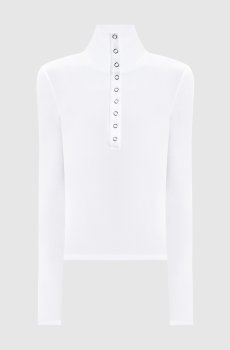 Белое поло ASTICE в рубчик