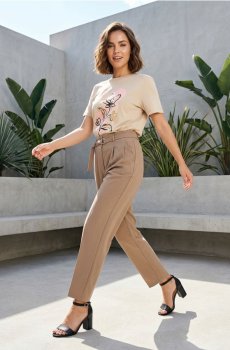 Футболка з принтом - пшеничний