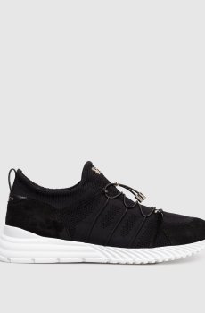 Черные кроссовки с монограммой логотипа