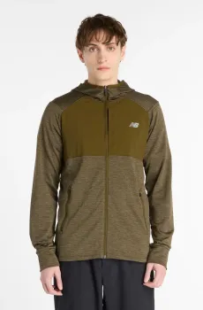 Мужское коричневое худи Heat Grid Full Zip Зеленый M New Balance MJ43206WOO