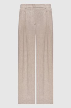 Бежевые брюки из льна