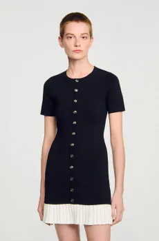 Женское черное платье Черный 36 Sandro SFPRO04051_Black - EcruSS26