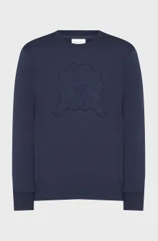 Мужской темно-синий свитшот EMBROIDERED Синий XXL Gant 2067075