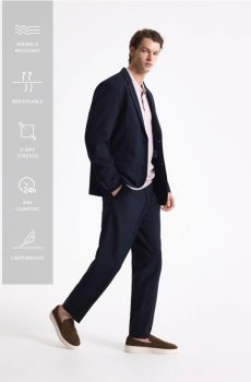 Reserved - Костюмні штани slim fit - темно-синій - 839HO-59X