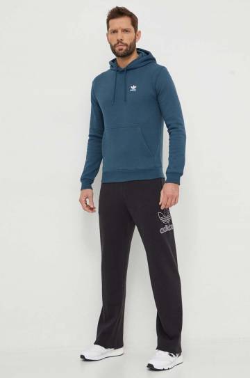 Хлопковые спортивные штаны adidas Originals цвет чёрный с принтом Хлопковые спортивные штаны adidas Originals цвет чёрный с принтом