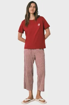 Женская красная пижама (футболка, брюки) Snoopy Красный XL womensecret 3134027