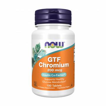 Хром NOW foods GTF Chromium 200 мкг, 100 таблеток Хром NOW foods GTF Chromium 200 мкг, 100 таблеток