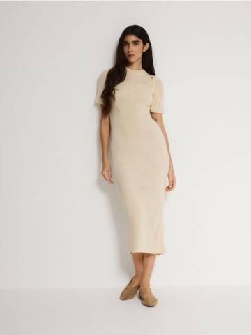 Reserved - LADIES` DRESS - кремовий - 478EN-01X Reserved - LADIES` DRESS - кремовий - 478EN-01X