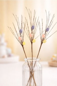 Великодні декоративні гілочки з яйцями 3 pack - білий