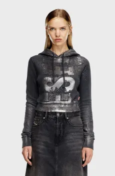 Женское черное худи F-SLIMMY-HOOD-P6 Черный S Diesel A14969 0AJEA