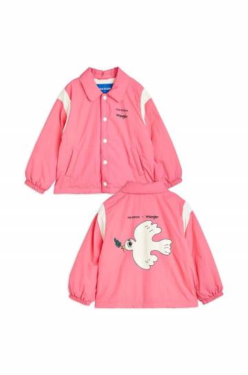 Детская куртка Mini Rodini Mini Rodini x Wrangler цвет розовый