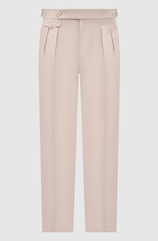 Бежевые брюки с льном