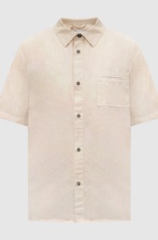 Бежевая рубашка с вышивкой логотипа