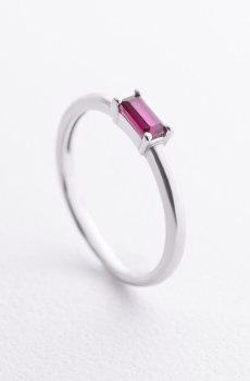Серебряное кольцо с синтетическим рубином 1923/1р-HRUB