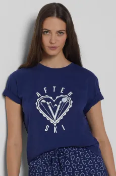 Женская темно-синяя футболка STAS Синий S Etam 6545603