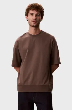 Мужская коричневая футболка MERCERIZED Коричневый XL Calvin Klein LV04LF219G
