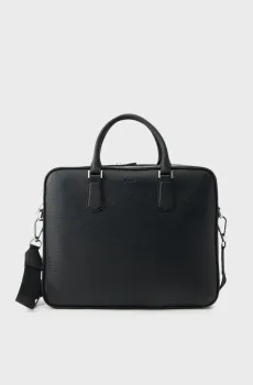 Мужская черная кожаная сумка для ноутбука Черный ONESIZE BOSS 50541864;001