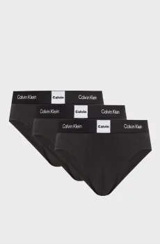 Мужские черные брифы (3 шт) HIP BRIEF Черный S Calvin Klein LV00NB4475