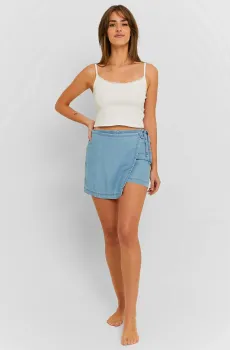 Женская голубая джинсовая юбка-шорты Голубой 36 Tally Weijl SSHTERENO