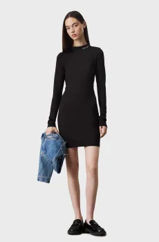 Женское черное платье LOGO ELASTIC MILANO DRESS Черный M Calvin Klein Jeans J20J225074