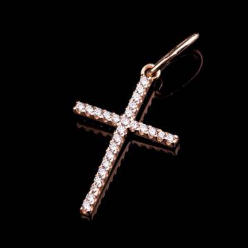 Золотой крестик с фианитами п01938 Золотой крестик с фианитами п01938
