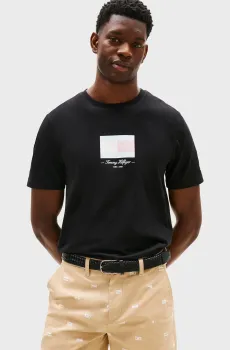 Мужская черная футболка ITHACA FLAG TEE Черный XL Tommy Hilfiger MW0MW39349