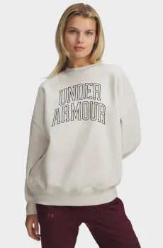 Женский белый свитшот Rival Flc OS Varsity Crew Белый XS Under Armour 6007880-110