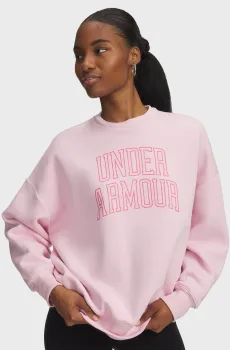 Женский розовый свитшот Rival Flc OS Varsity Crew Розовый M Under Armour 6007880-647