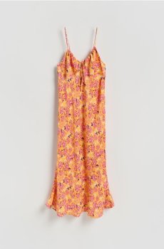 Reserved - Сукня міді з високим вмістом віскози - світло-жовтий - 516IY-10X