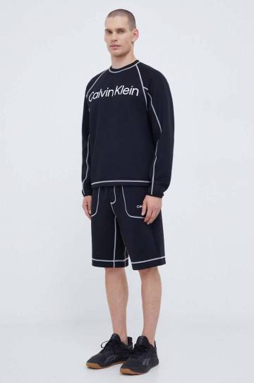 Кофта для тренинга Calvin Klein Performance цвет чёрный с принтом Кофта для тренинга Calvin Klein Performance цвет чёрный с принтом