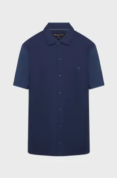 Мужская темно-синяя рубашка WAFFLE PIQUE SS SHIRT Синий XXL Michael Kors CS552K5H5J