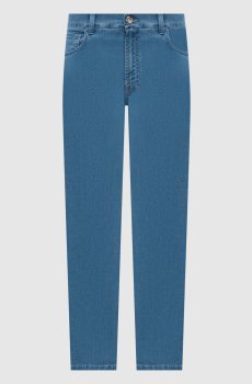 Синие джинсы с монограммой логотипа