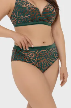 Женские темно-зеленые трусики от купальника с узором Зеленый 38 MARC&ANDRE L2507-ZP-MBT