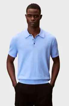 Мужское голубое поло SUPIMA Голубой S Calvin Klein LV04LC326G