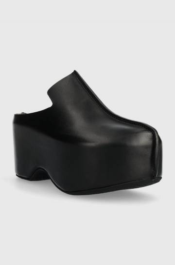 Кожаные шлепанцы JW Anderson Platform Clog женские цвет чёрный на платформе ANW42000A Кожаные шлепанцы JW Anderson Platform Clog женские цвет чёрный на платформе ANW42000A