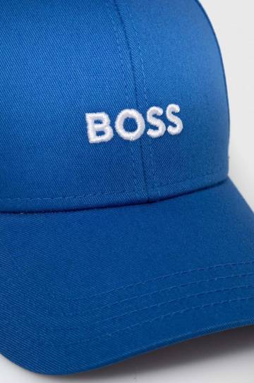 Хлопковая кепка BOSS цвет чёрный с аппликацией Хлопковая кепка BOSS цвет чёрный с аппликацией