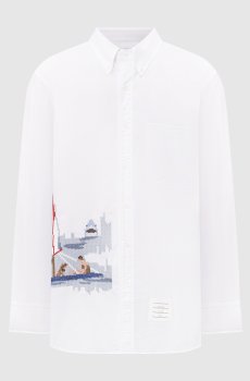 Белая рубашка Scenic Sailboat and Shark