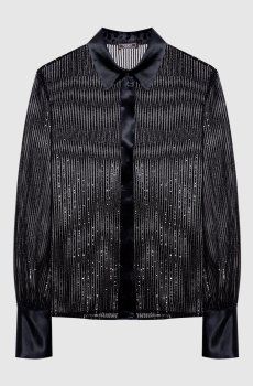 Черная блуза с пайетками