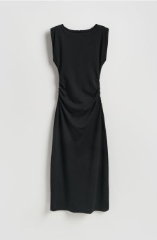 Reserved - Сукня максі з драпіруванням - чорний - 721KS-99X