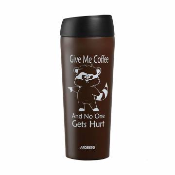 Термочашка Ardesto Coffee Time Raccoon нержавеющая сталь, коричневая, 450 мл (AR2645DML) Термочашка Ardesto Coffee Time Raccoon нержавеющая сталь, коричневая, 450 мл (AR2645DML)