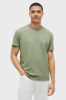Мужская оливковая футболка REG SFLAG SS TEE EXT Оливковый L Tommy Jeans DM0DM22504