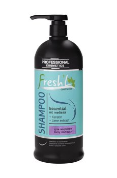 Шампунь FreshL Professional Shampoo для жирного типа волос, с эфирным маслом мелиссы, кератином и экстрактом лайма, 1 л