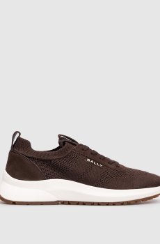 Коричневые комбинированные кроссовки с логотипом