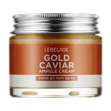 Омолаживающий ампульный крем Lebelage Gold Caviar Ampoule Cream с золотом и экстрактом икры, 70 мл Омолаживающий ампульный крем Lebelage Gold Caviar Ampoule Cream с золотом и экстрактом икры, 70 мл