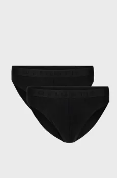 Мужские черные брифы (2 шт) Черный M Atlantic 2BMP-016