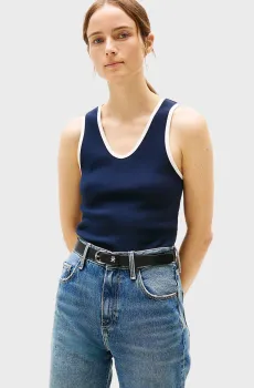 Женская темно-синяя майка CONTRAST SOFT Синий S Tommy Hilfiger WW0WW44572