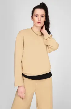 Женский бежевый свитшот Бежевый XXS NA-KD 1660-000215