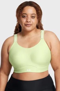 Женский салатовый топ UA Infinity High 2.0 Bra Салатовый L (D-DD) Under Armour 1384112-384