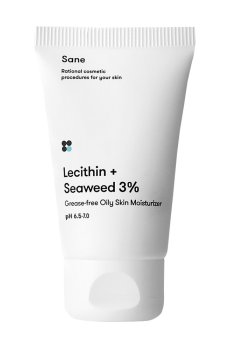 Крем для лица Sane Face Cream для жирной кожи с лецитином + морские водоросли 3%, 40 мл