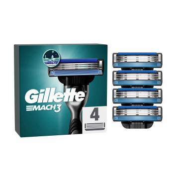 Сменные картриджи для бритья Gillette Mach 3, мужские, 4 шт Сменные картриджи для бритья Gillette Mach 3, мужские, 4 шт